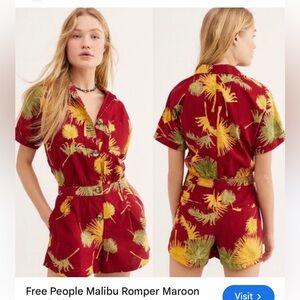 Free People Malibu romper boho tropical